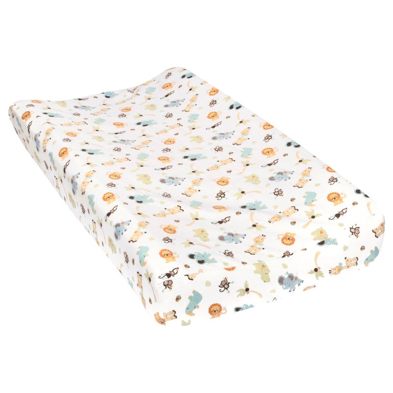 Trend Lab Jungle Friends Deluxe Flannel Changing Pad Cover - Image 1